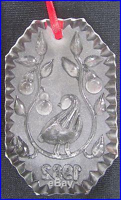 WATERFORD 1982 Crystal Partridge In A Pear Tree-12 Days Of Christmas Ornament