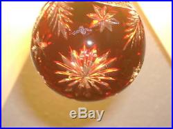 WATERFORD 2005 WINTER WONDERLAND CUT CRYSTAL RED BALL ORNAMENTCOLLECTABLERARE