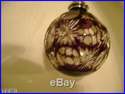 WATERFORD 2010 ANNUAL AMETHYST CRYSTAL BALL ORNAMENT`UNIQUE