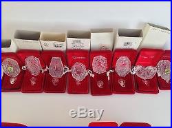 WATERFORD CRYSTAL 12 DAYS OF CHRISTMAS ORNAMENTS 13 pcs SET INCLUDING RARE 1982