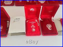 WATERFORD CRYSTAL 12 DAYS OF CHRISTMAS ORNAMENTS 13 pcs SET INCLUDING RARE 1982