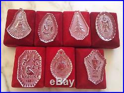 WATERFORD CRYSTAL 12 Days Of Christmas Ornament Set 1978 -1984 inc. Rare 1982