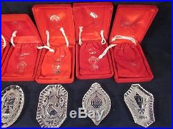 WATERFORD CRYSTAL Annual Christmas Ornament COMPLETE SET of 7 with 1982 Partridge