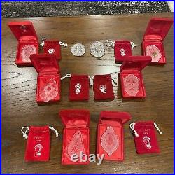 WATERFORD CRYSTAL CHRISTMAS LOT OF 8 ORNAMENTS 1980s 1186
