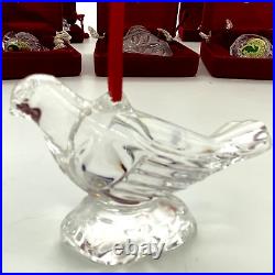 WATERFORD CRYSTAL ORNAMENTS 12 DAYS OF CHRISTMAS Set of 10 Nice Condition