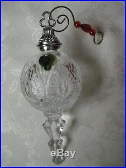 WATERFORD Crystal 2010 Spire Christmas Ornament with Charm & Enhancer Hook NIB