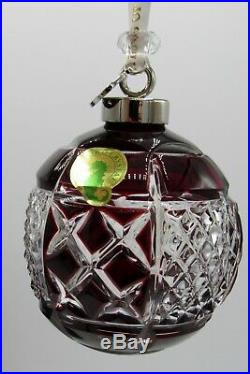 WATERFORD Crystal 2018 RUBY CASED BALL CHRISTMAS Ornament NEW in Box