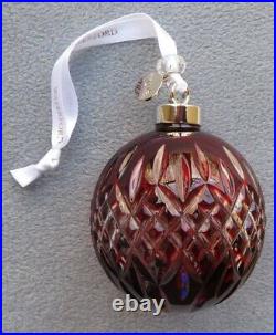 WATERFORD Crystal 2019 Annual Ruby Cased Ball Ornament New in Box