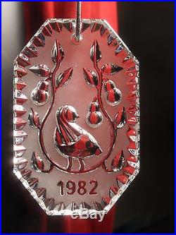 WATERFORD Crystal Ornament 12 days of Christmas Partridge in Pear Tree 1982 Flat