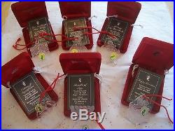WATERFORD FULL SET CRYSTAL SOCIETY ORNAMENTS'TWAS THE NIGHT BEFORE CHRISTMAS