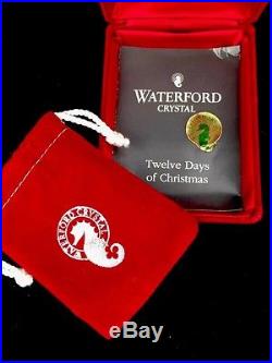 WATERFORD IRELAND Glass Crystal Days Christmas Ornament Partridge Pear Tree 1982