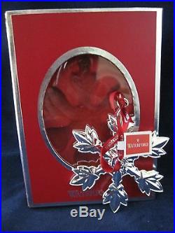 WATERFORD SILVER SNOWFLAKE CHRISTMAS ORNAMENT BLUE CRYSTAL NEWithBOX