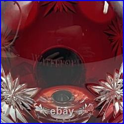 WATERFORD Xmas 2011 RUBY RED CASED Cut Crystal Ball Ornament 156264 BOX Minty