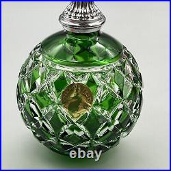 WATERFORD Xmas 2016 GREEN CASED GLASS Crystal Ball Ornament BOX 40015787 MINTY