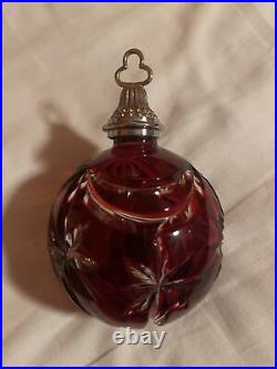 WATERFORD2007 RED CASED Crystal Ball Ornament 2nd in Series #142770