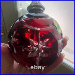 WATERFORD2007 RED CASED Crystal Ball Ornament 2nd in Series NEW IN BOX