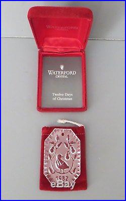 Waterford 12 Days of Christmas Crystal Ornament A PARTRIDGE IN A PEAR TREE 1982