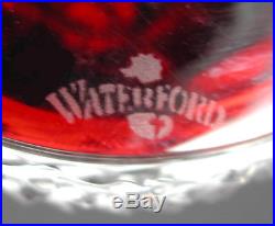 Waterford 2002 Ruby Red Cut Clear Crystal Cased Spire Ball Christmas Ornament