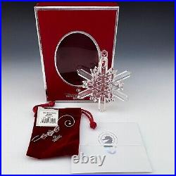 Waterford 2004 SNOW CRYSTAL Faceted Xmas Tree Ornament Ireland Burgundy Seahorse