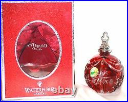Waterford 2007 Ruby Red Cased Ball Ornament, 2nd In Series New In Box, Last One
