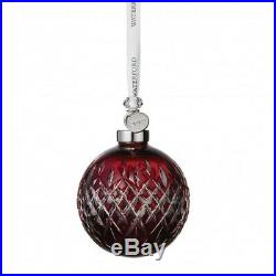 Waterford 2019 Ruby Ball Crystal Christmas Tree Ornament New