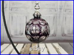 Waterford Balled Crystal Cased Ball Decoration Xmas Holiday Christmas Purple