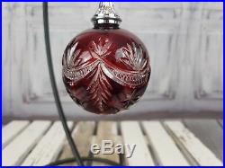 Waterford Balled Crystal Cased Ball Decoration Xmas Holiday Christmas Red Bulb