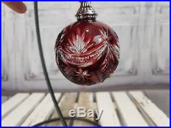 Waterford Balled Crystal Cased Ball Decoration Xmas Holiday Christmas Red Bulb