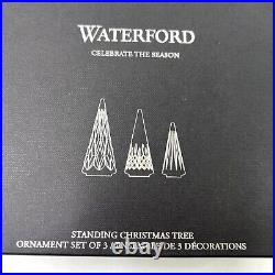 Waterford Celebrate The Season Standing Christmas Tree Set of 3 Clear Crystal