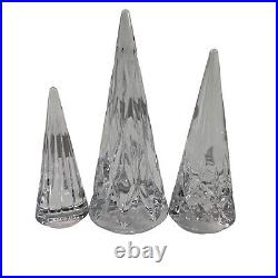 Waterford Celebrate The Season Standing Christmas Tree Set of 3 Clear Crystal