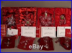 Waterford Christmas 4 Ornaments Snow Crystals Snowstar SIGNED COA IRELAND MIB