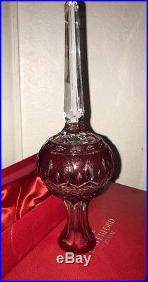 Waterford Clarendon Crystal Collection Ruby Red 10.5 Tall Christmas Tree Topper