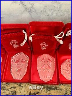 Waterford Crystal 12 Days Of Christmas 1982 Plus 1985-1995 Complete With Boxes