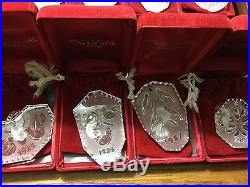 Waterford Crystal 12 Days Of Christmas Ornaments 1982-1995
