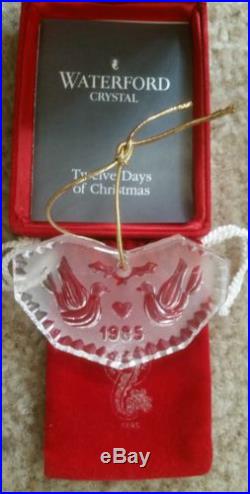Waterford Crystal 12 Days Of Christmas Ornaments 7 Pc. Set 1982 1991