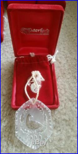 Waterford Crystal 12 Days Of Christmas Ornaments 7 Pc. Set 1982 1991