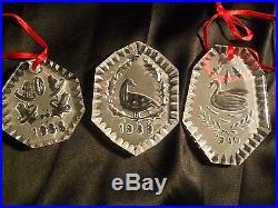 Waterford Crystal 12 Days Of Christmas Ornaments Complete Set 1982-1995 Mint