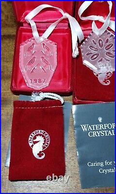 Waterford Crystal 12 Days Of Christmas Ornaments Lot Of 7 1987-96 Lot