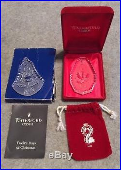 Waterford Crystal 12 Days Of Christmas Ornaments Partial Set 12 Ornaments
