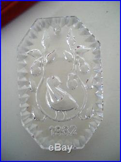 Waterford Crystal 12 Days of Christmas 1982 PARTRIDGE In PEAR TREE Ornament