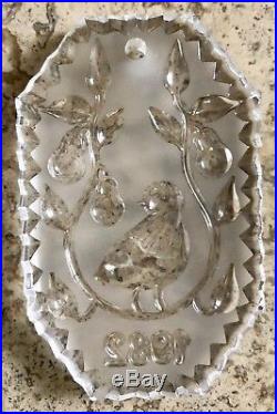 Waterford Crystal 12 Days of Christmas 1982 Partridge in a Pear Tree Ornament