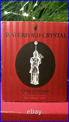 Waterford Crystal 12 Days of Christmas 2005 11 Pipers Piping Ornament MIB Mint