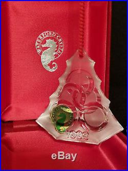 Waterford Crystal 12 Days of Christmas Ornament 5 Golden Rings 1999 MIB Mint