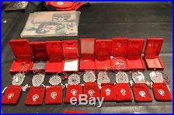 Waterford Crystal 12 Days of Christmas Ornament Lot 1986 87 88 89 90 91 92 93 94