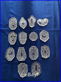 Waterford Crystal 12 Days of Christmas Ornament Set Complete 1982-1995