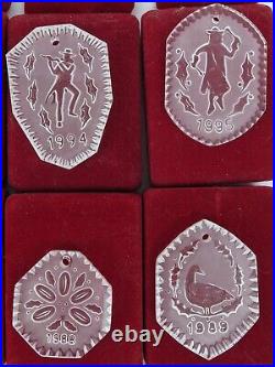 Waterford Crystal 12 Days of Christmas Ornaments 1983, 1985-1995