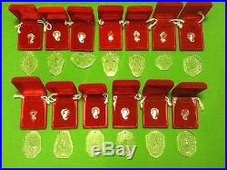 Waterford Crystal 12 Days of Christmas Ornaments 1983-1995 Beautiful Set of 13
