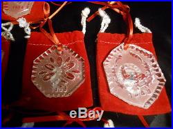 Waterford Crystal 12 Days of Christmas Ornaments Set of 14 Mint! 1982-1995