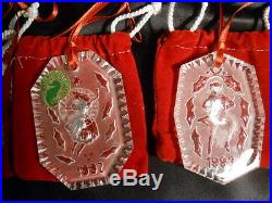 Waterford Crystal 12 Days of Christmas Ornaments Set of 14 Mint! 1982-1995
