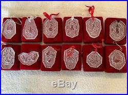 Waterford Crystal 12 Days of Christmas Ornaments inc rare 1982 original